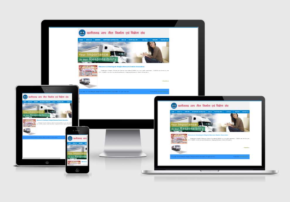 Chhattisgarh Weights & Measures Dealers Association website design company in raipur