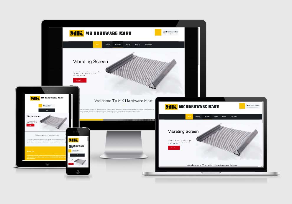 MK Hardware Mart website design company in raipur