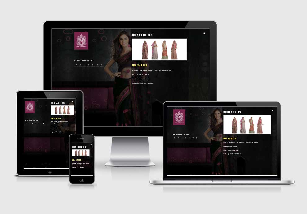 M M Sarees website design company in raipur