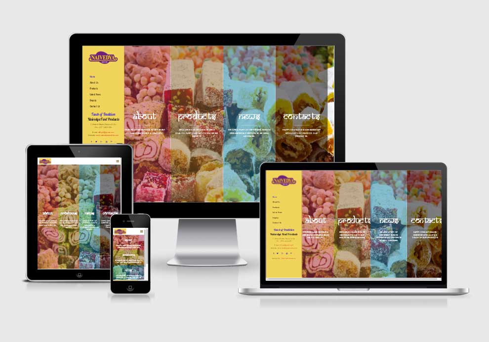 Naivedya Food Products website design company in raipur