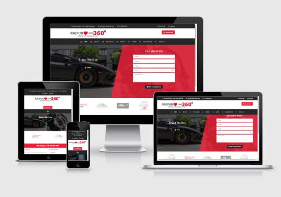 CARS 360 website design company in raipur